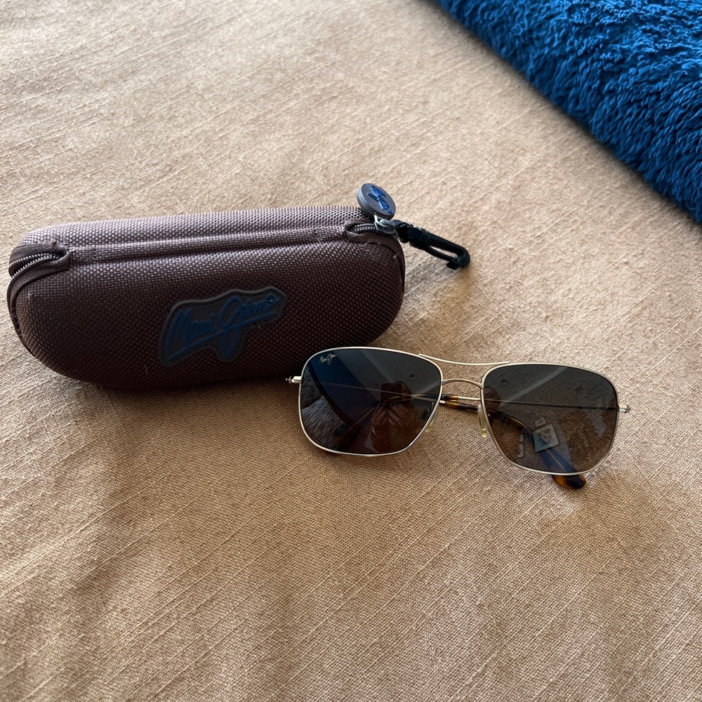 Maui Jim Brown Sunglasses  with gold Accents